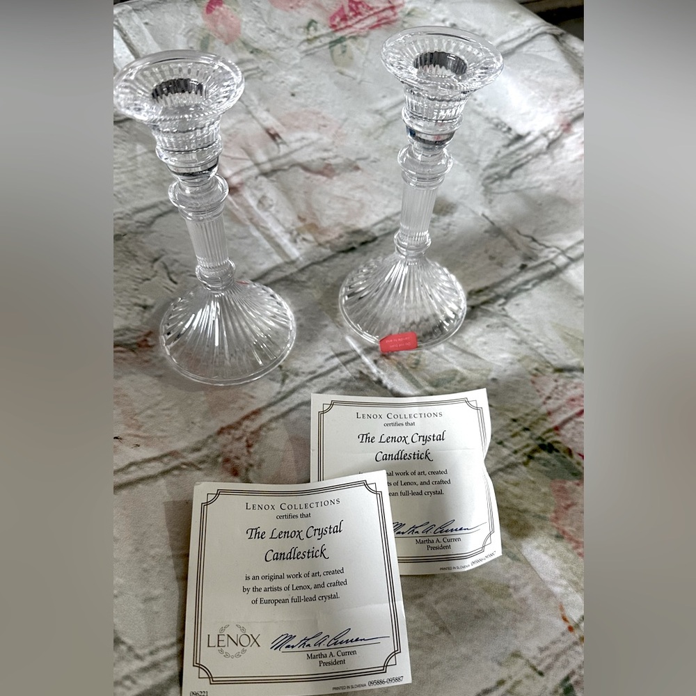 NWT Lenox crystal candlesticks 💎 ✨ 🕯️